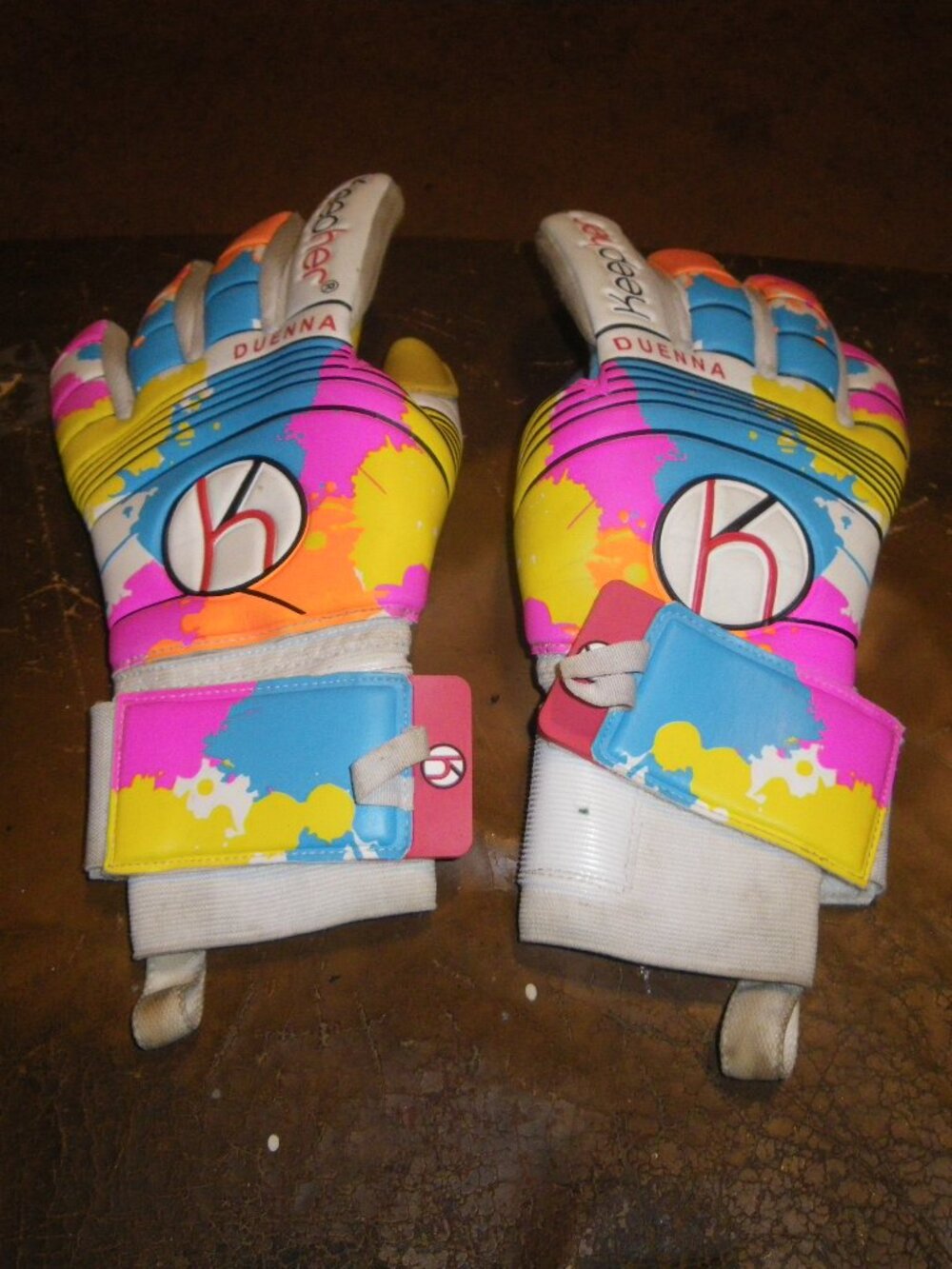Unisex Teen’s Adult’s Keepher Duenna Soccer Goalie Keeper Match Gloves Sz 9